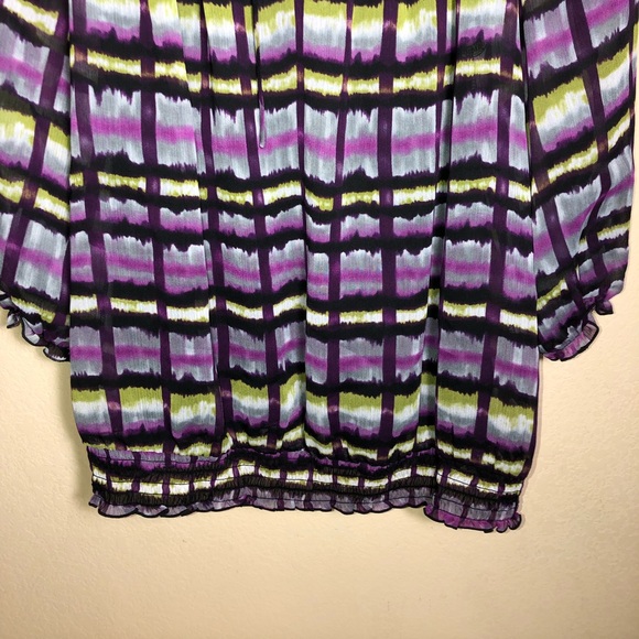 AGB Blouse 3/4 Sleeves with attached Black Cami, Large, EUC, pet/smoke free home - Picture 9 of 15